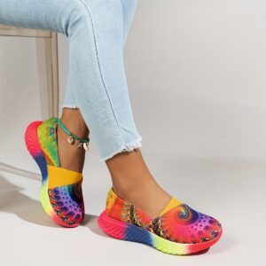 Women's Rainbow Tie-Dye Slip-On Sneakers