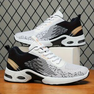 Comfortable Breathable Men's Color-Block Lace-Up Sneakers