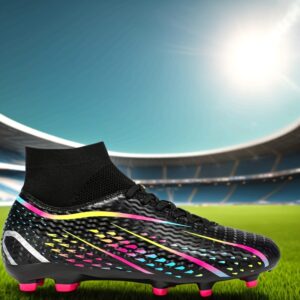 Men's Professional Soccer Cleats with Long Studs High-Top Breathable