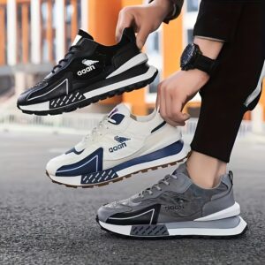 Men's Stylish Low-Top Running Sneakers Comfortable & Thick Sole
