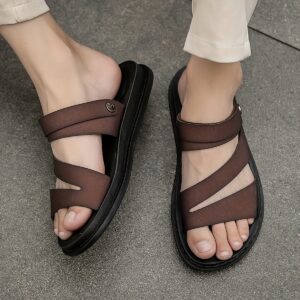 Men's Handmade Solid Color Slip-On Slides Sandals