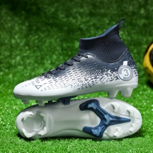 Unisex High-Top Soccer Cleats Anti-Slip TPU Sole with EVA Cushioning for Training & Matches