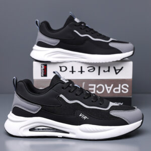 Men's Stylish Black, White & Blue Running Sneakers