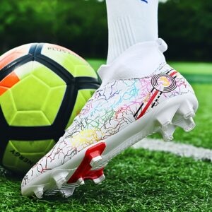 Women's High-Top Football Shoes Breathable Lightweight Outdoor Soccer Cleats with Long Studs