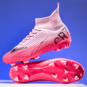 Visually Appealing High-Top Soccer Cleats Durable Long Studs for Training & Matches