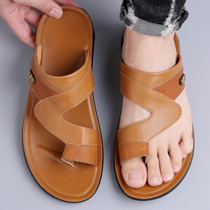Comfy Non Slip Men's Solid Colour Vintage Flip Flops Sandals