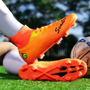 Men's High-Top Football Boots - Non-Slip, Abrasion-Resistant, Breathable Artificial Turf Cleats