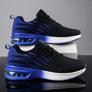 Men's Stylish Black and White Air Cushion Running Shoes