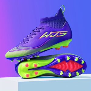 Women's High-Top Soccer Cleats with AG Artificial Ground Spikes- Non-Slip